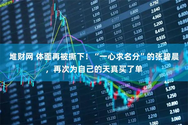 堆財網 體面再被撕下！“一心求名分”的張碧晨，再次為自己的天真買了單